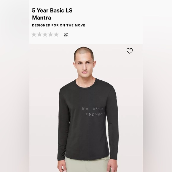 Lululemon Men’s 5 Year Basic LS Mantra Black Graphic Long Sleeve Shirt - Picture 1 of 5